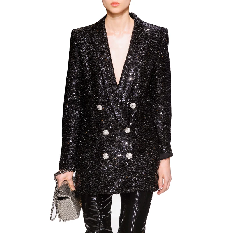 sequins Blazer black-1