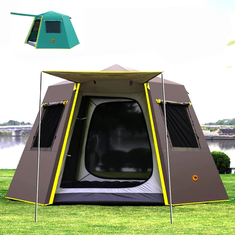 Home v1 154 uv de aluminio hexagonal polo automatico acampamento ao ar livre selvagem grande barraca de camping