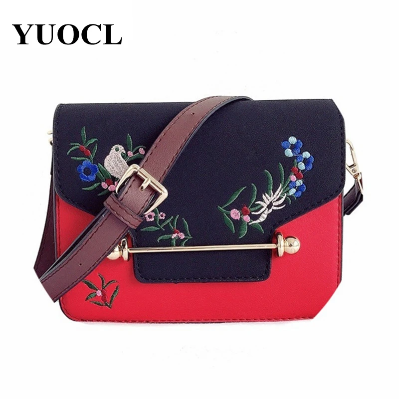 

2018 crossbody bags for women leather handbags luxury handbags women bags designer Embroidery Flower Iron bars bag sac a main