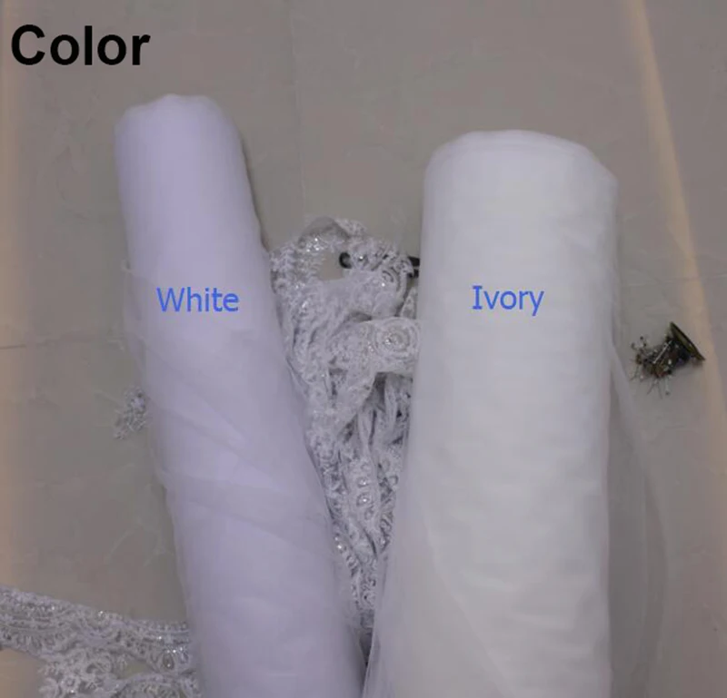 Реальное изображение один слой блестки кружевной край, длинный Соборная вуаль с расческой высокого качества свадебная вуаль