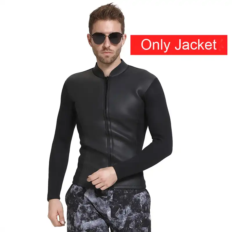 Sbart 3Mm Neopreen Wetsuit Jas Mannen Lange Mouw Volledige Rits Super Stretch Wetsuits Tops Voor