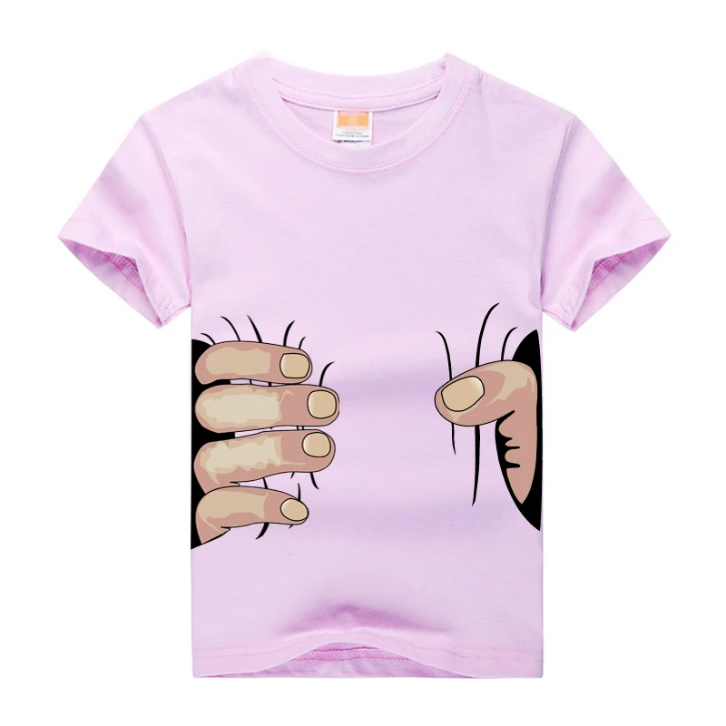 RIAROSA/футболка для мальчиков футболки с принтом «рука-палец» Детская Хлопковая футболка с короткими рукавами и круглым вырезом для мальчиков