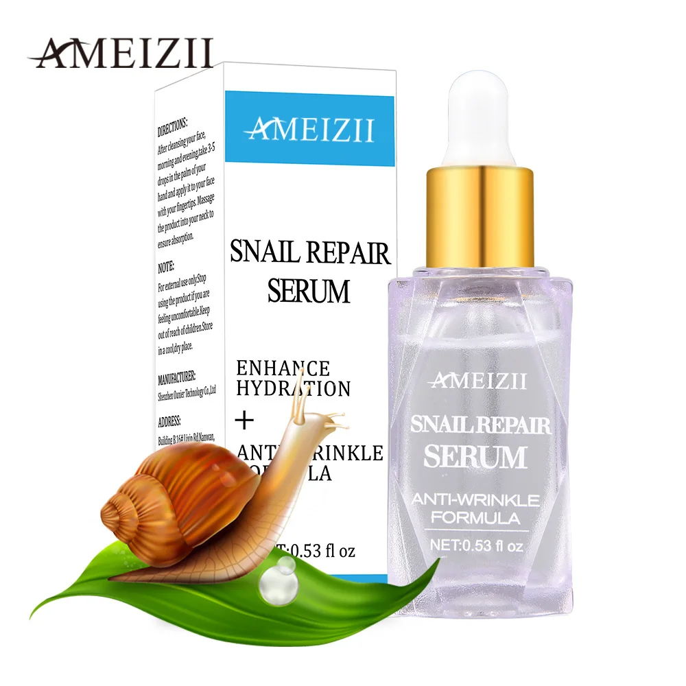 

Ameizii Snail Repair Serum Pure Hyaluronic Acid Skin Repair Essence Firming Anti Wrinkle Whitening Moisturizier Facial Treatment