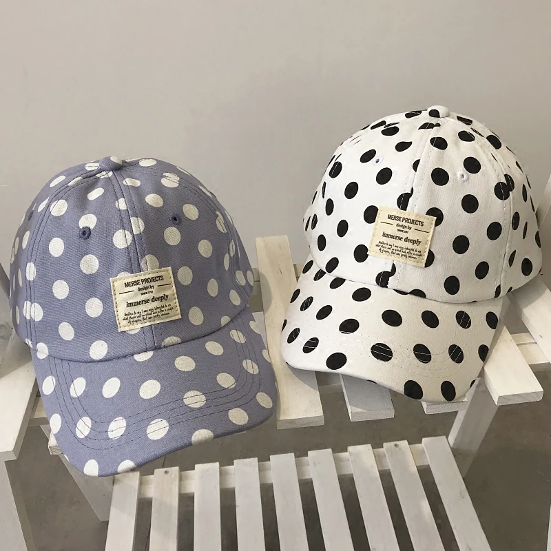 

Fashion Women Baseball Caps 2018 Summer New Hot Fashion Female Korean Style Patchwork Dot Basic Casual Simple Caps