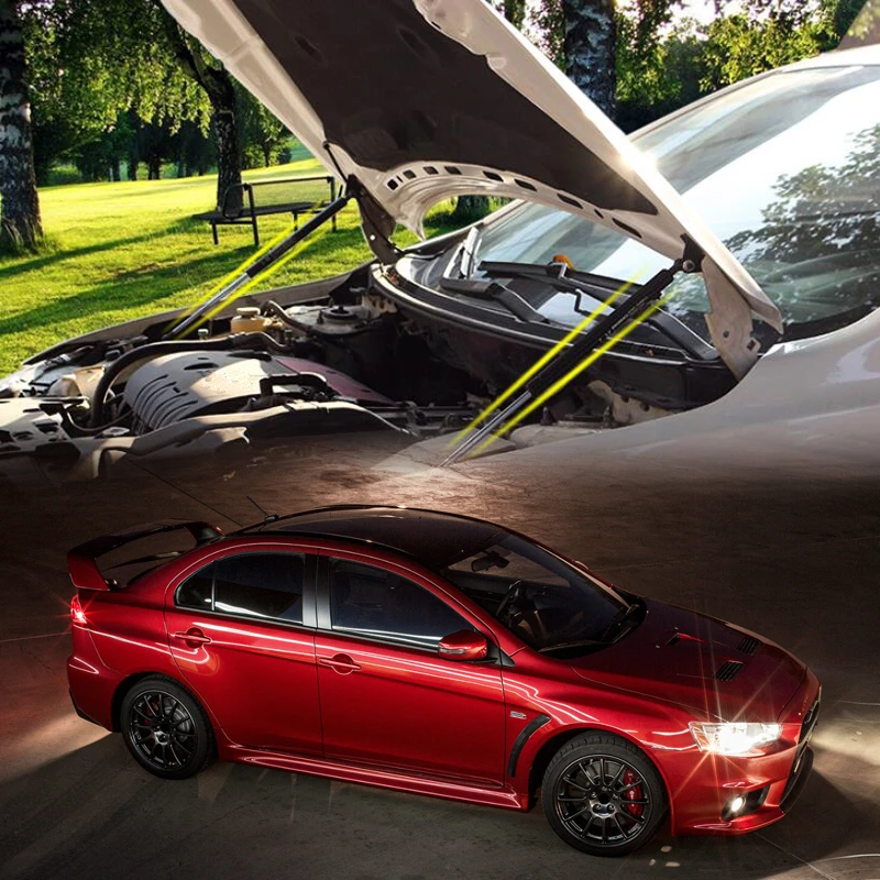

For Mitsubishi Lancer 2008 - 2017 Hood Cover Hydraulic Rod Strut Telescopic Rod Engine Hood Lift Support 2pcs Car Styling