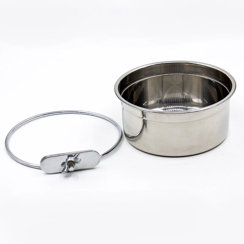 Нержавеющая сталь повесить на миску для домашних животных собака кошка ящик миска в клетку для еды и воды животных
