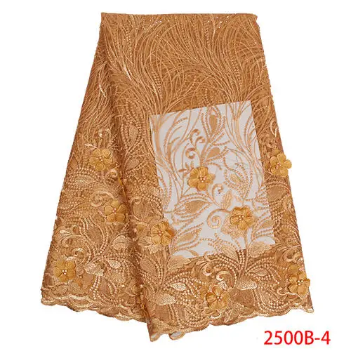 Высокое качество Французский Кружева Мода Тюль Оранжевый 3d Африканское вышитое кружево ткань QF2500B-8 - Цвет: As picture