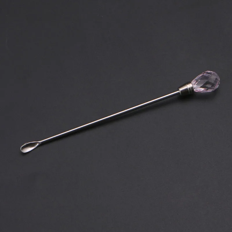 1 шт. для дизайна ногтей из нержавеющей стали ложка шпатель драгоценный камень кристалл порошок Маникюрный Инструмент - Цвет: Spoon Pink