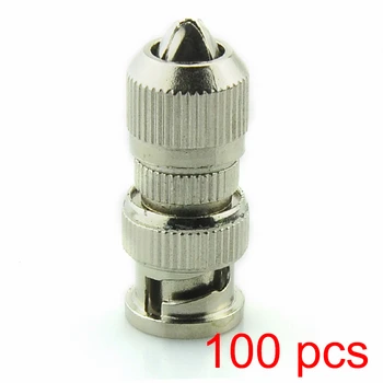 

100x BNC Male to Cable Connector Coaxial Adapter Coupler for CCTV Camera