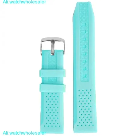 22mm Sky Blue Silicone Jelly Rubber Ladies Men Watch Band Straps WB1051N22JB