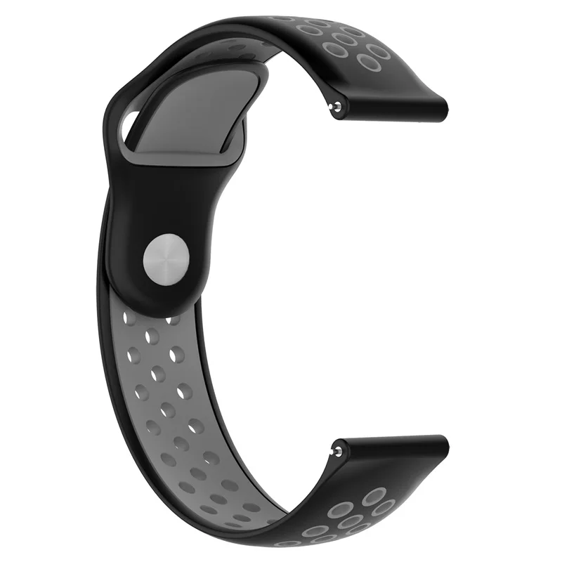 Силиконовый ремешок для часов huawei Watch GT Magic для Amazfit Bip Pace Stratos для samsung Galaxy gear S3 22 мм 20 мм браслет - Цвет: Black gray