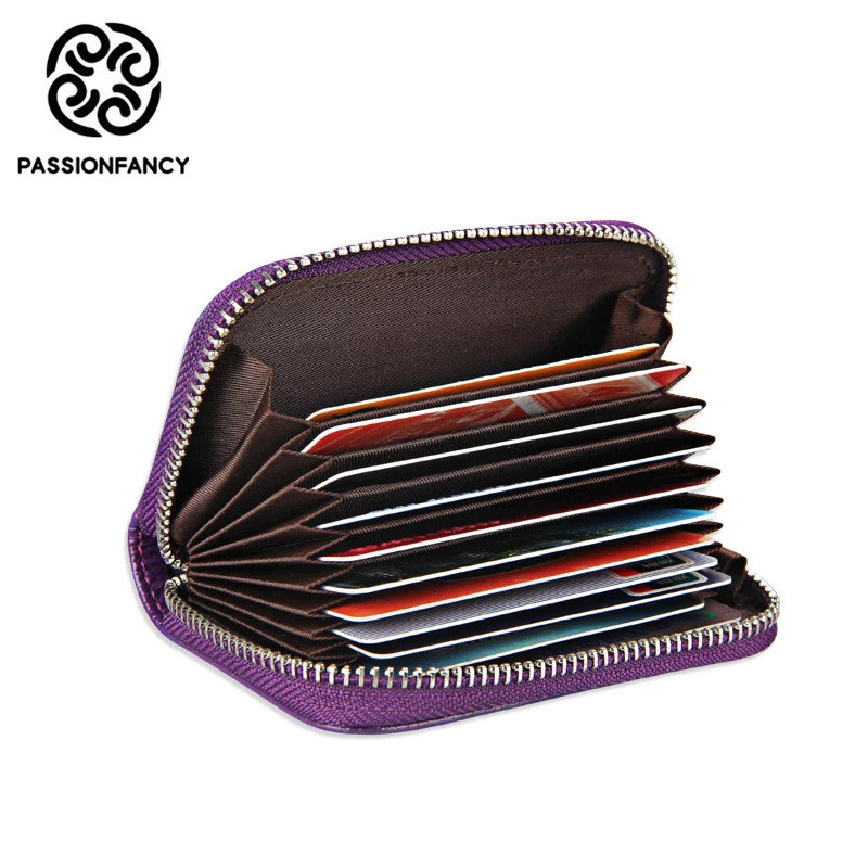 

Hot Selling Genuine Leather Women Card & ID Holders Fashion Brand ID Credit Card Case 11 Card Holders Womens Mini Wallet Female