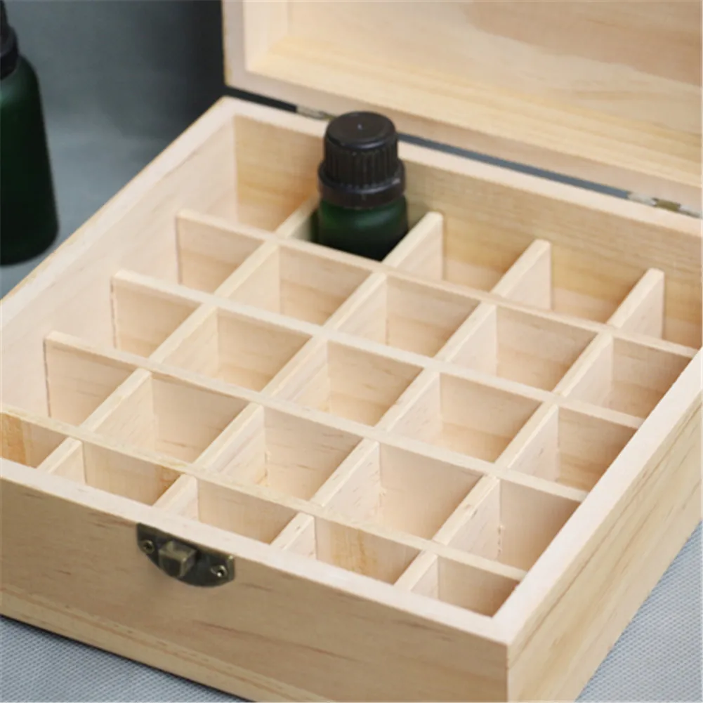 25 слотов деревянный эфирные масла ящик из твердой древесины бутылки для ароматерапии чехол для хранения держатель Органайзер 18,6x18,6x18,5 см