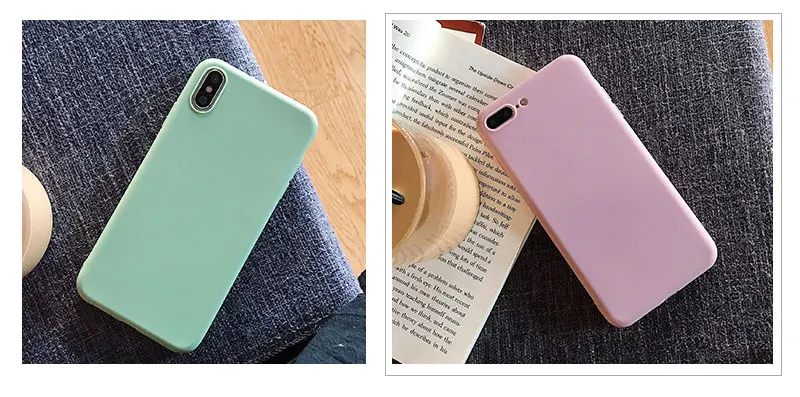 Silicone Candy Color Case For iPhone 8 8plus 7 7 Plus Phone Cases For iFhone 6 s 6s Plus X XR XS Max Cases Cover Coque Capinha (20)