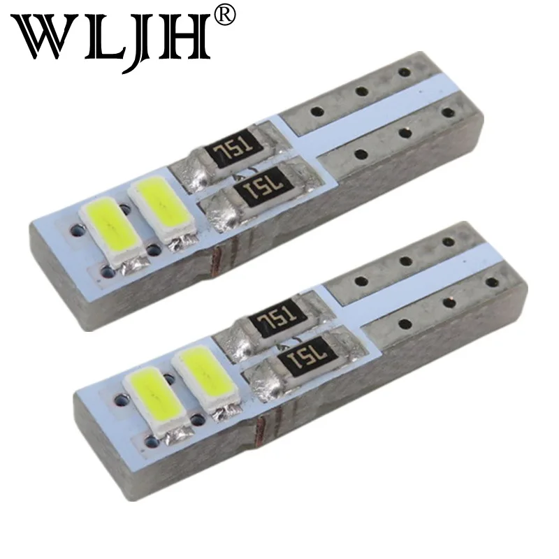 WLJH 10x светодиодный T5 W3W 3014 SMD клиновидная лампа 73 74 приборная панель Спидометр