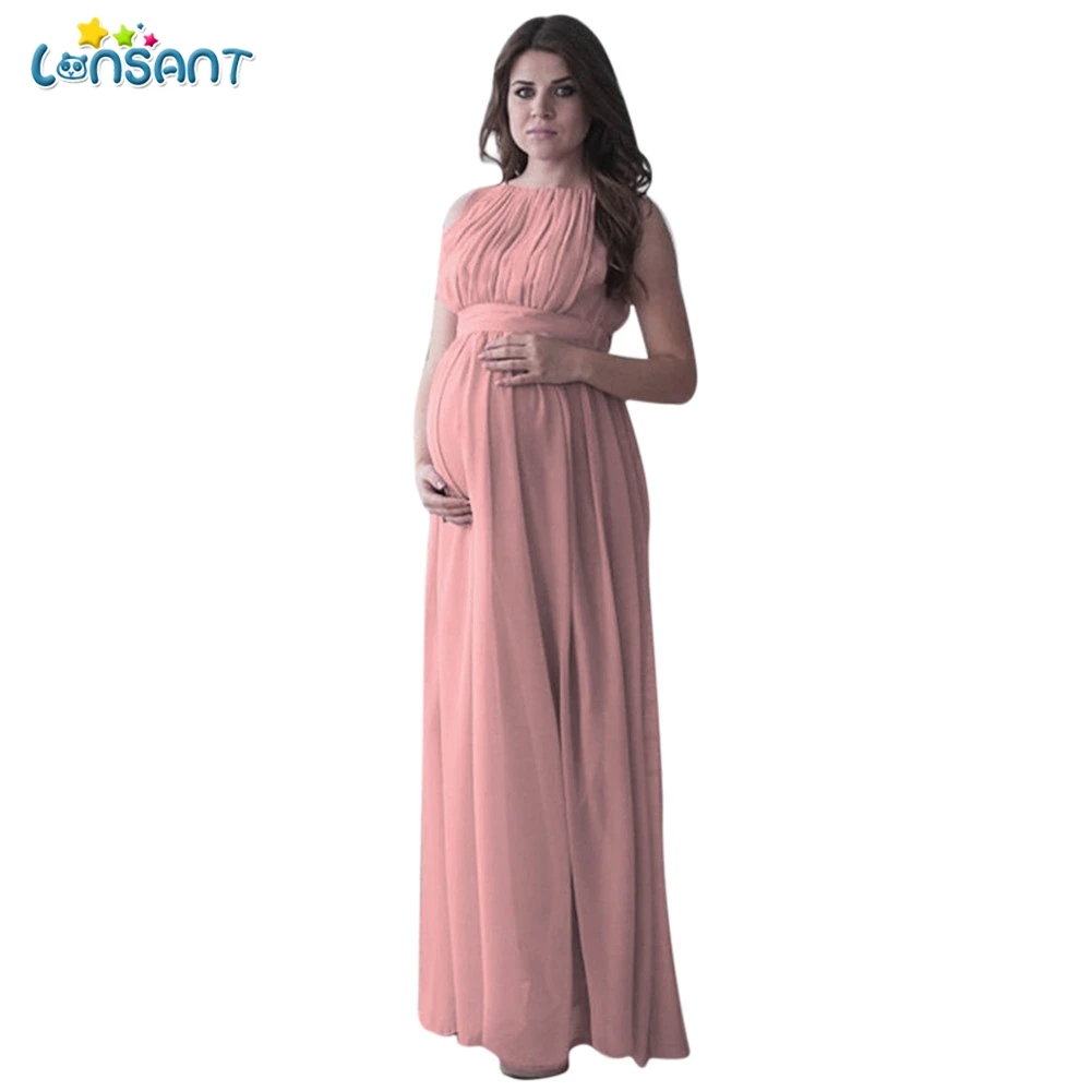 

LONSANT Pregnancy Dress Long Women Pregnant Drape Prop Casual Nursing Boho Chic Tie Long Dress Maternity Dresses For Photo Shoot