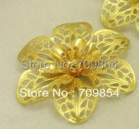 

34mm flower shape filigree beads copper material DIY accessories