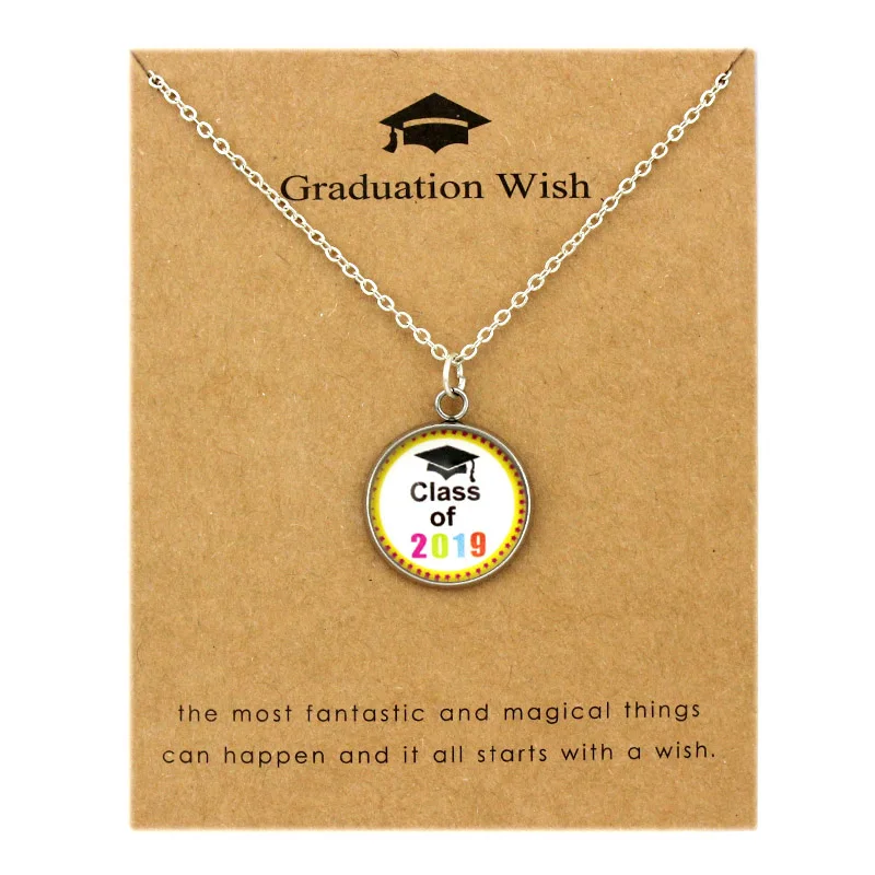 

Class Senior 2019 2020 Graduation Pendants Necklaces Square College Cap Diploma Women Men Unisex Fashion Jewelry Friend Gift