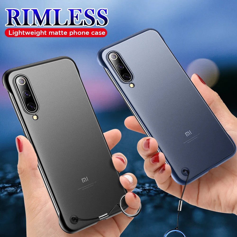 

Frameless Matte Case For Xiaomi Mi 9 9t Pro mi9 SE Transparent Cover For Xiaomi Redmi K20 Pro Hard Acrylic Case With Ring Strap