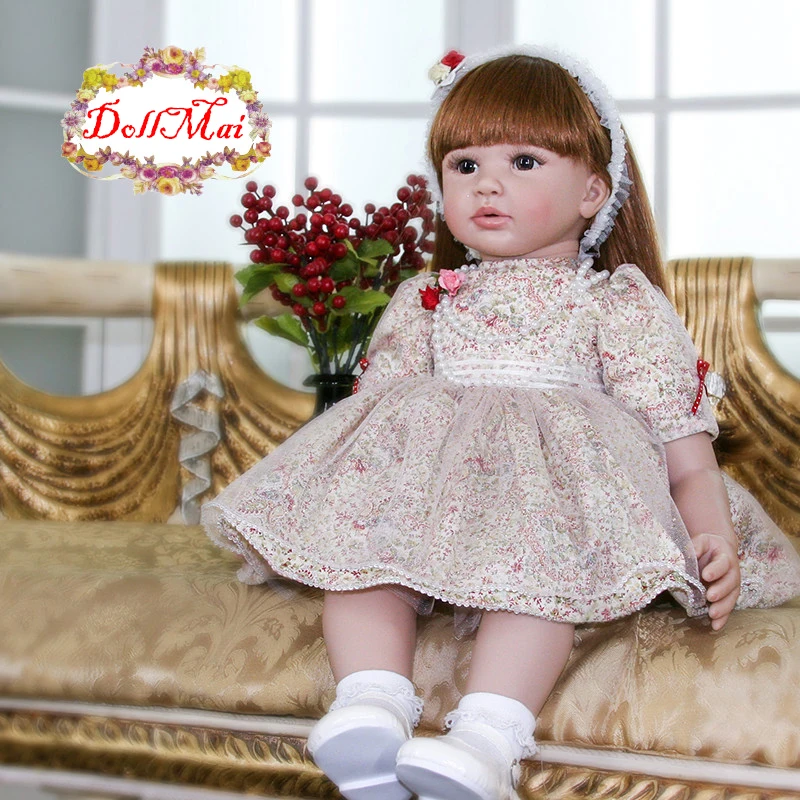 

60cm Silicone Reborn Baby Doll Toys 24inch Princess Toddler bebe lol original collectible doll Brinquedos play house toys girl