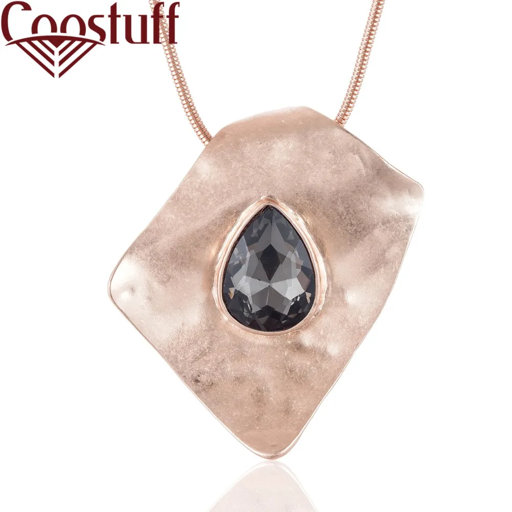 Coostuff,, золотое ожерелье для женщин с подвеской, кристалл, Длинные ожерелья и подвески,, ювелирные изделия, ожерелье, mujer colar