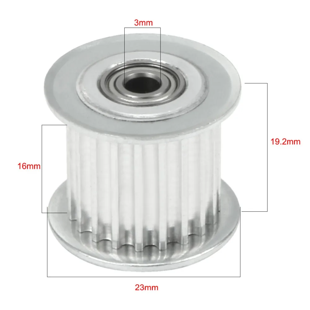 Алюминий 3 м 20T 3/4/5/6 мм Диаметр синхронное колесо Натяжной шкиф с шариковым подшипником для 16 мм зубчатый ремень