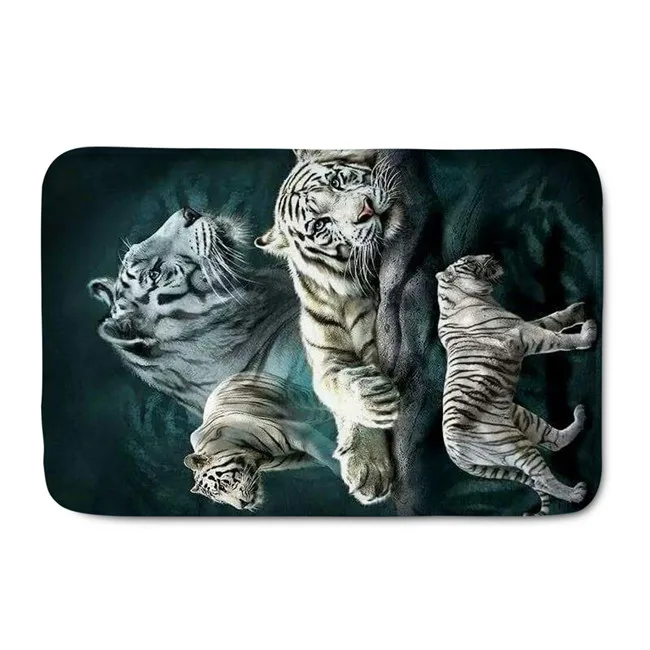 Roaring Leopard Bathroom Non-Slip Wild Animal Home Decor Bath Mat Rug Carpet