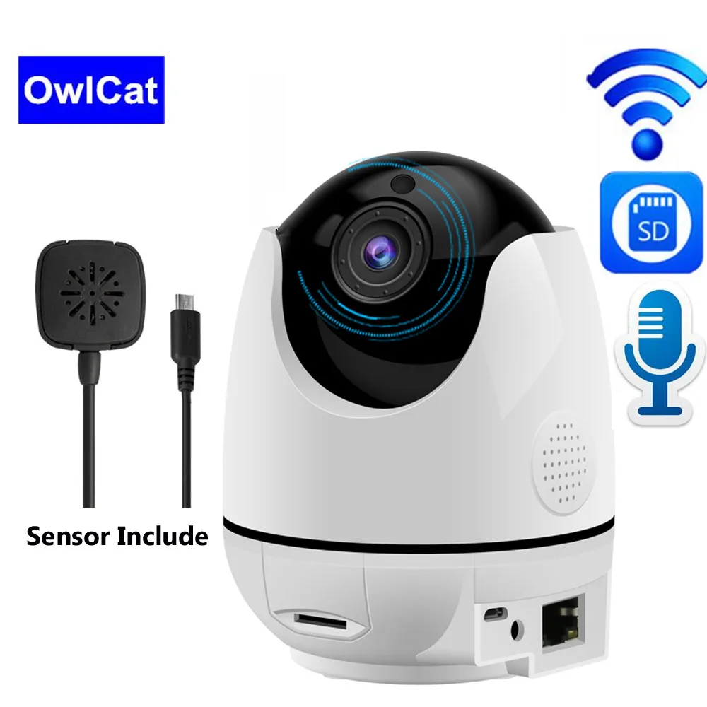 

HD 1080P Wireless IP Camera Auto Tracking Temperature Humidity Display P2P Home Security CCTV Network Wifi Camera Baby Monitor