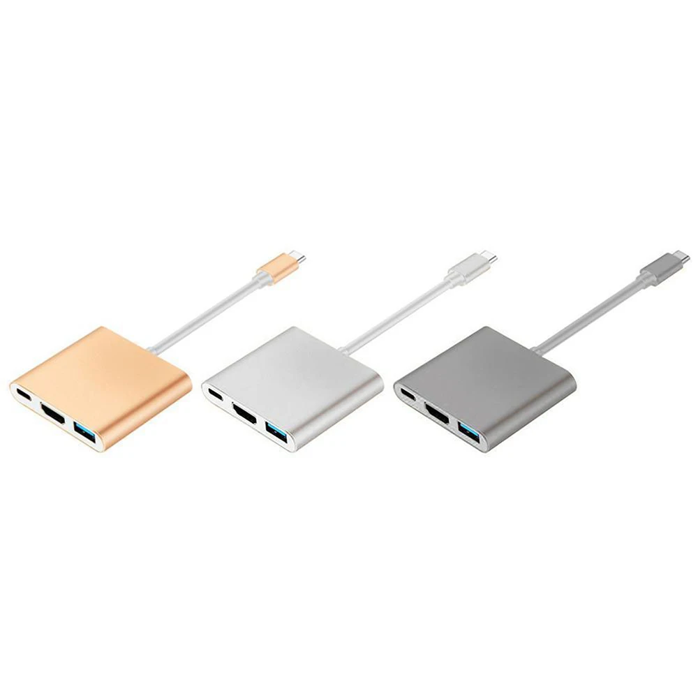 3 в 1 концентратор адаптер type-C к HDMI+ type-C+ USB разветвитель электроадаптер для зарядки кабель usb type C концентратор к Hdmi для MacBook Pro