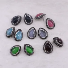 10 пар натуральный камень кошачий глаз серьги граненые серьги в форме капель серьги Друза ювелирные изделия драгоценный камень ювелирные изделия для женщин 3350