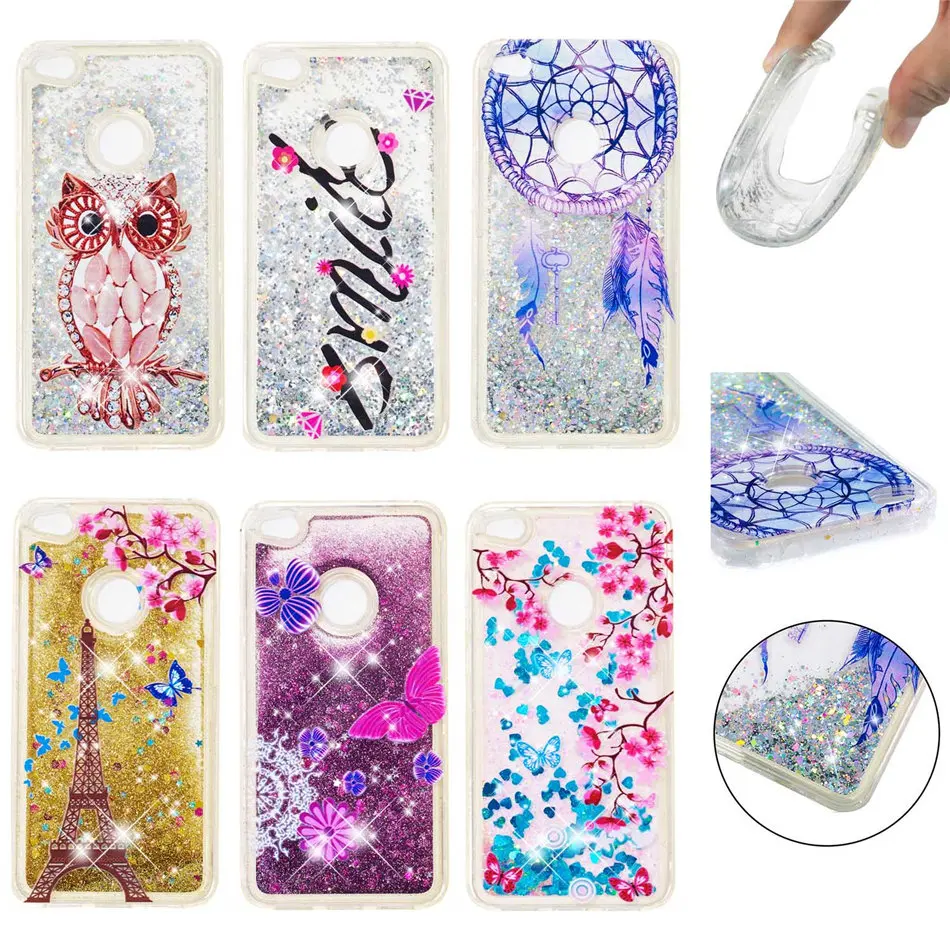 

Liquid Shining Phone Case For Huawei P20 P9 P8 Lite Honor 4C 5C 8 9 7 9i 6A Mate 10 Lite Pro P Smart Cute Soft Back Cover P03G
