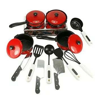 

Children Kids Play House Toy Kitchen Utensils Pots Cooking Food Dishes Fun Cookware