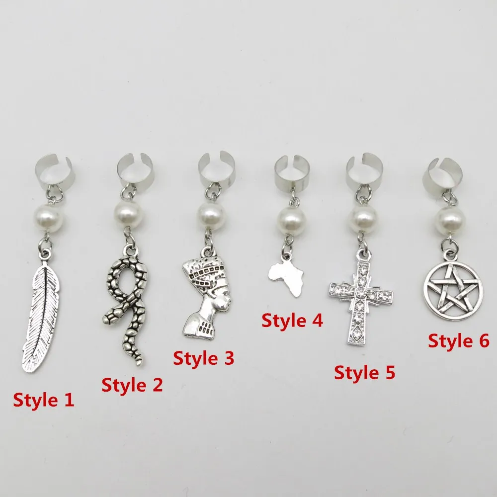 

2pcs/Pack Adjustable different 6 styles Charms Hair Braid Dread Dreadlock Beads Clips Cuffs jewelry hair accessories