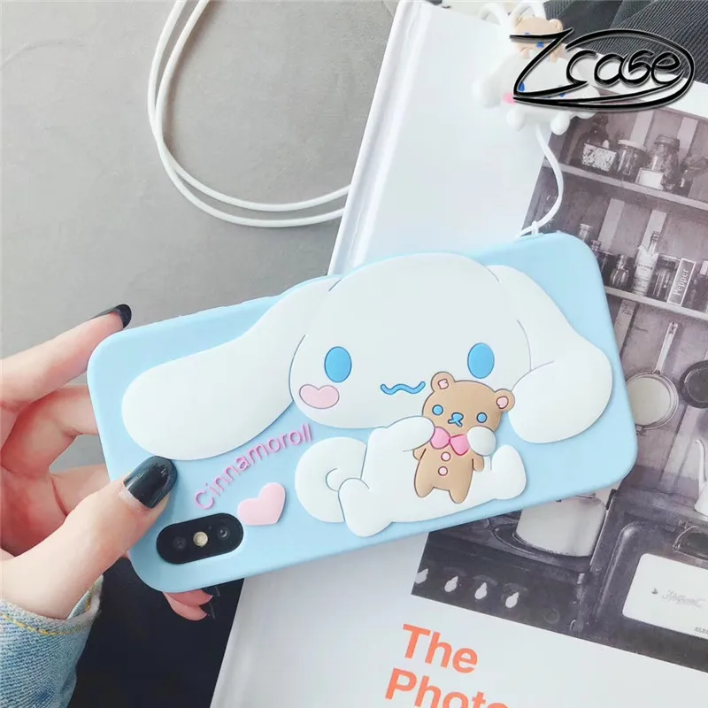 

Cute 3D Japan Cinnamoroll Shockproof Mobile Phone Case For iPhone X XS MAX XR 6 6s 7 8 Plus For Soft Silicone Back Cover Cases