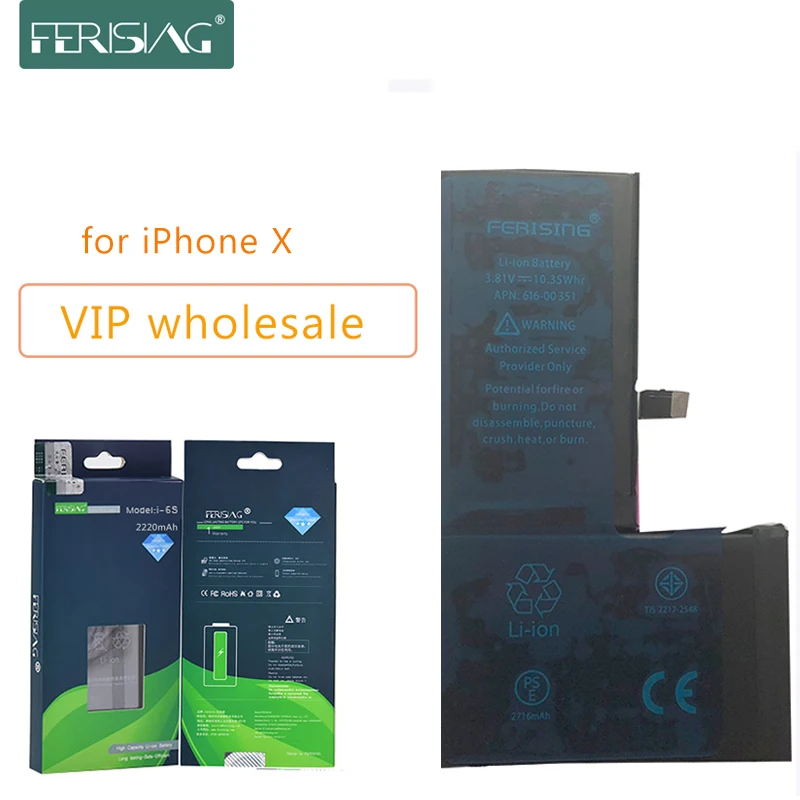 

Wholesale (Made in 2019) FERISING New OEM Phone Battery For iPhone X Original 0 Cycle bateria iPhoneX i-X Replacement Batteries