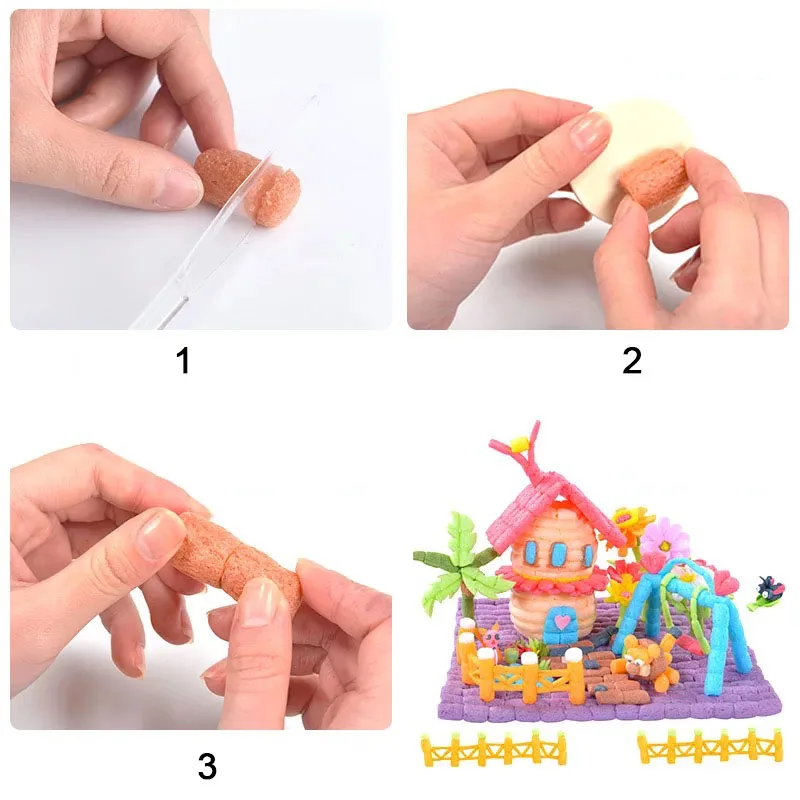 Finest  300PCS Creative Starch Miou Magic Corn Plasticine Blocks Baby Kid Colorful DIY Building Decoration 