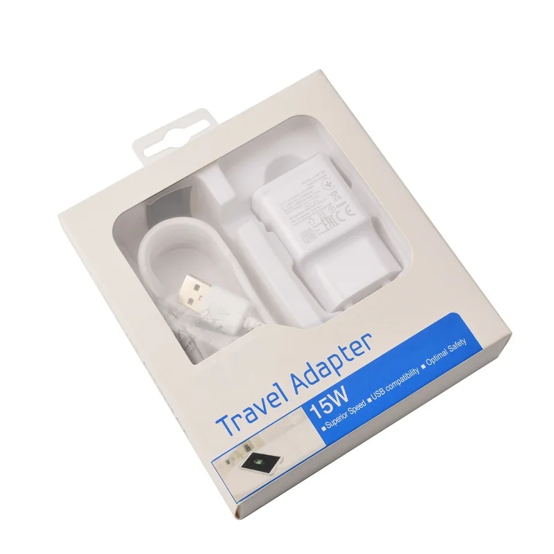 

DHL Free Shipping EU/US Plug Quick Charger Fast Charging Adaptive+1.5M Micro USB Cable with Retail box For Samsung Galaxy S8 S6