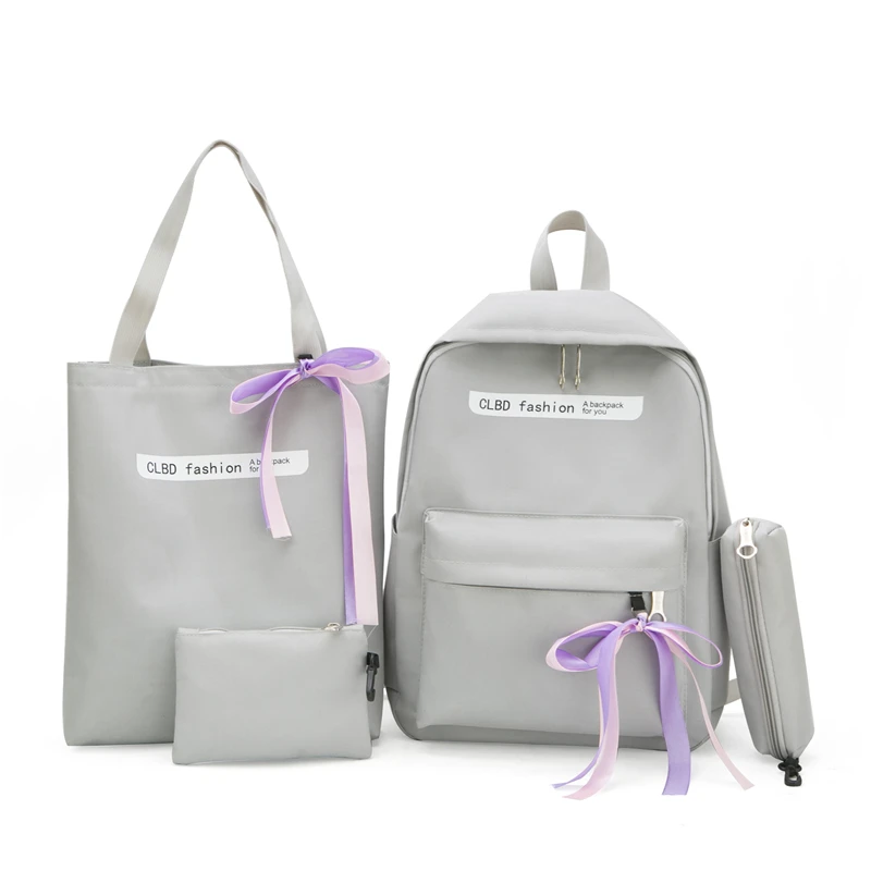 4 Sets/Pcs mochila de nailon para mujer cintas mochilas escolares para adolescentes niñas bolso de libro para estudiantes bolso de mujer 4 Sets/Pcs mochila de nailon para mujer cintas mochilas escolares para adolescentes niñas bolso de libro para estudiantes bolso de mujer
