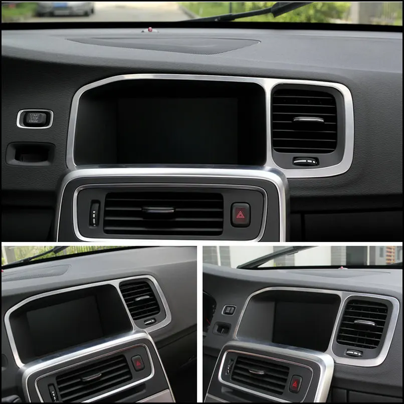 Car Styling special car console navigation decorative frame cover trim stainless steel strip 3D sticker for
