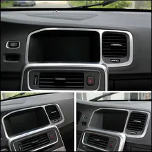 Consola de navegación especial del coche coche Que Labra cubierta de marco decorativo tira de ajuste de acero inoxidable 3D pegatina para Volvo S60 V60