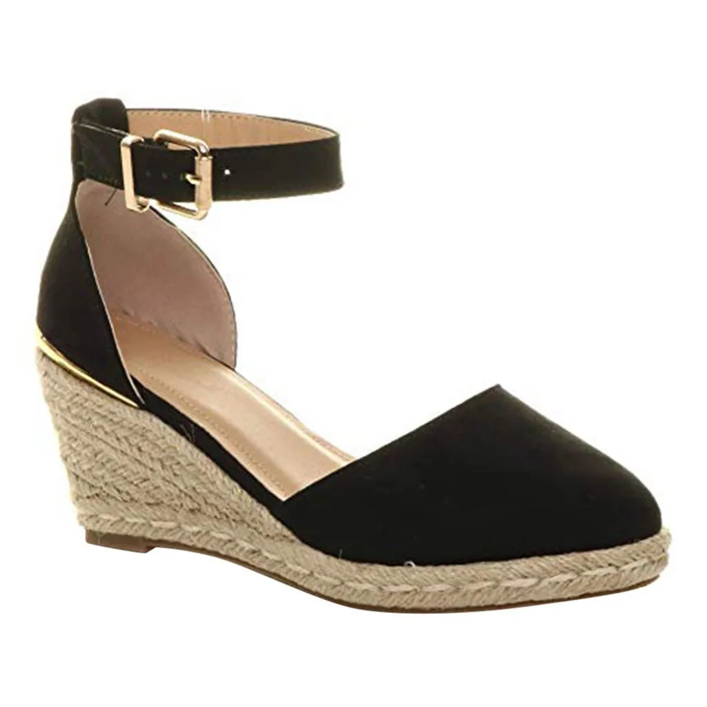 

Jaycosin sandals summer new European and American foreign trade large size women's shoes straw sandals wedge sandals ladies