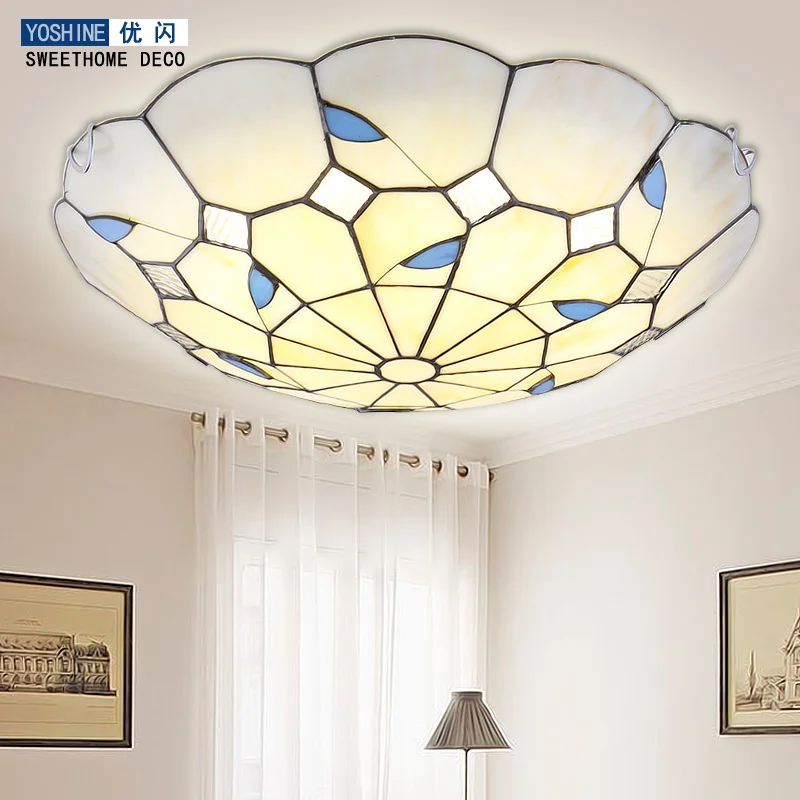 

Garden LED bedroom lamp ceiling living room lamps round French simple European style restaurant balcony lamp