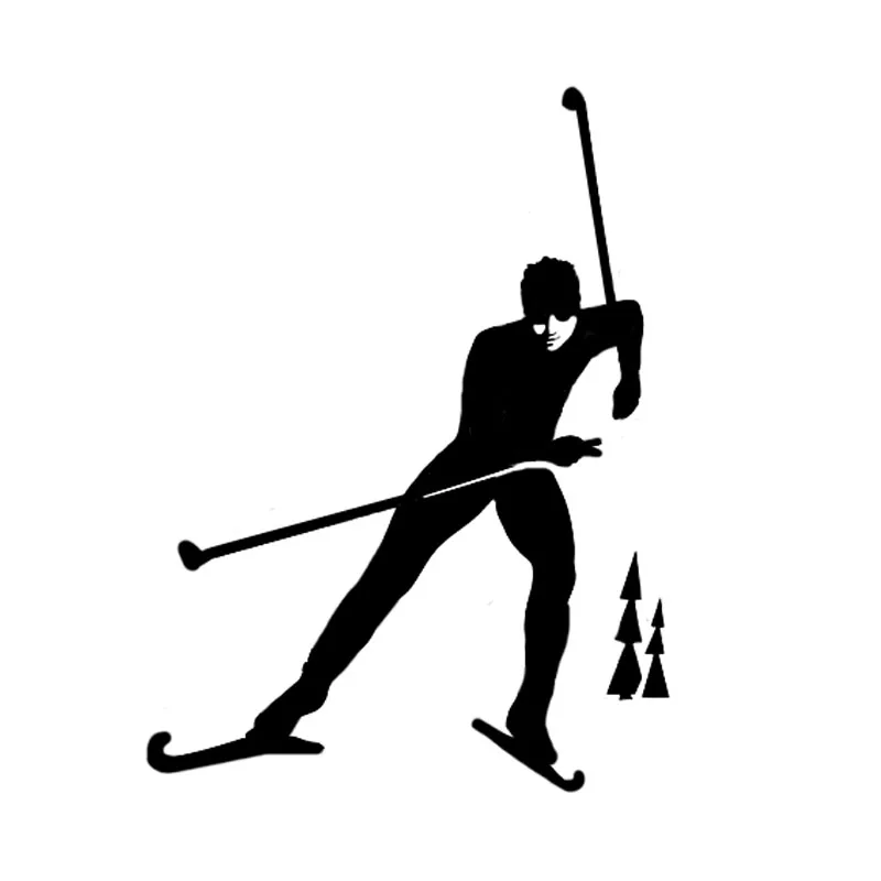

13.2*9.7CM Coolest Skiing Man Car Sticker Graphic Vinyl Extreme Movement Silhouette Decoration for Audi a3 a4 Honda civic Ford