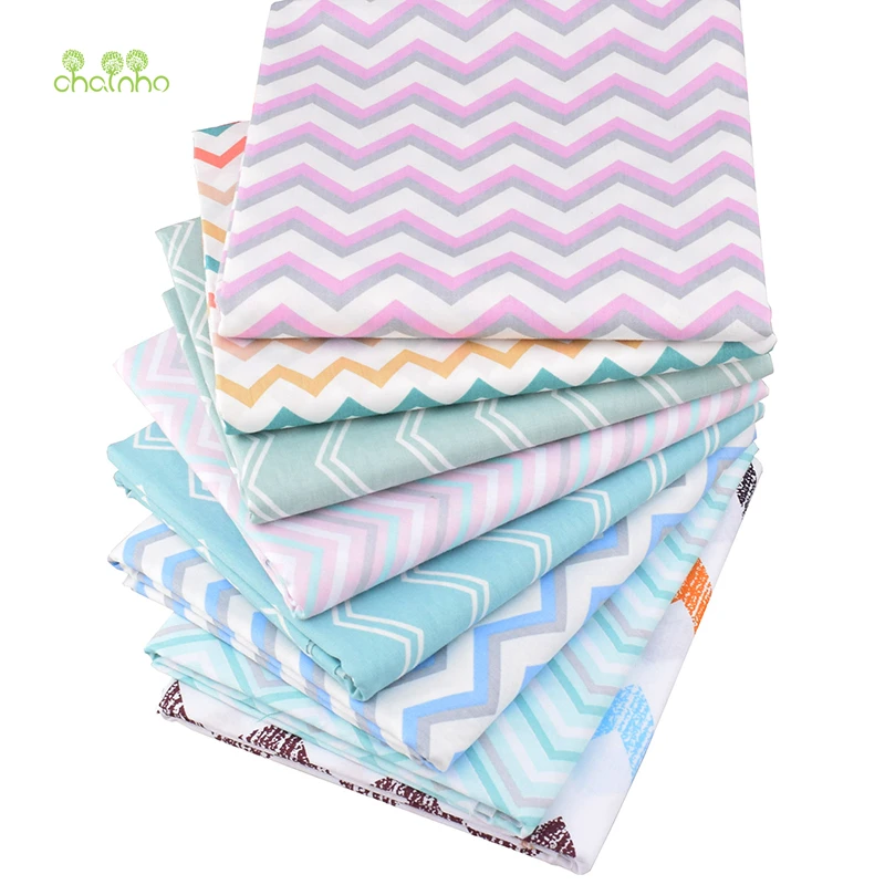 

Chainho,8pcs/lot,New Wave Series,Printed Twill Cotton Fabric,Patchwork Cloth For DIY Sewing&Quilting Baby&Children MaterialCC312