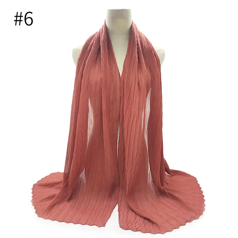 1 шт. женский шарф простые складные Макси шарфы форма сплошной шаль пэчворк дизайн мягкий мусульманский хиджаб роскошный бренд 10 шт./лот - Цвет: 6