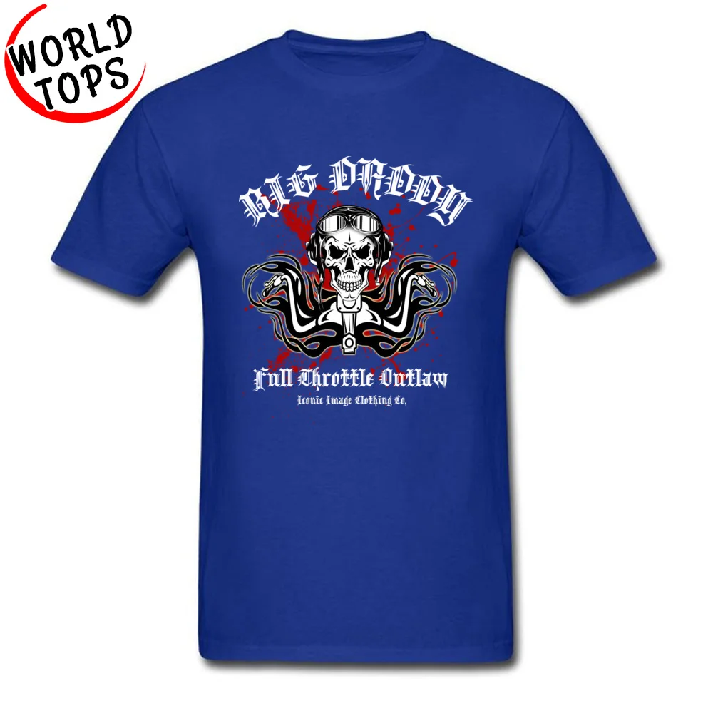 Prevalent Mens Top T-shirts Crew Neck Short Sleeve 100% Cotton Fabric Big Daddy Outlaw Tops & Tees Casual T Shirt Big Daddy Outlaw blue