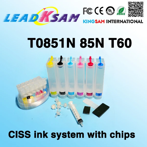 

1set/6color T0851N 0856N CISS for Epson Stylus T60 1390 T0851 CISS ink system with chips