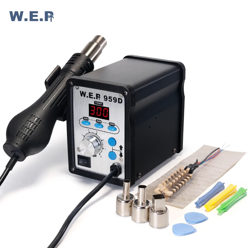 Паяльная станция WEP 858D аппарат для пайки горячим воздухом 959D SMT SMD наладочная