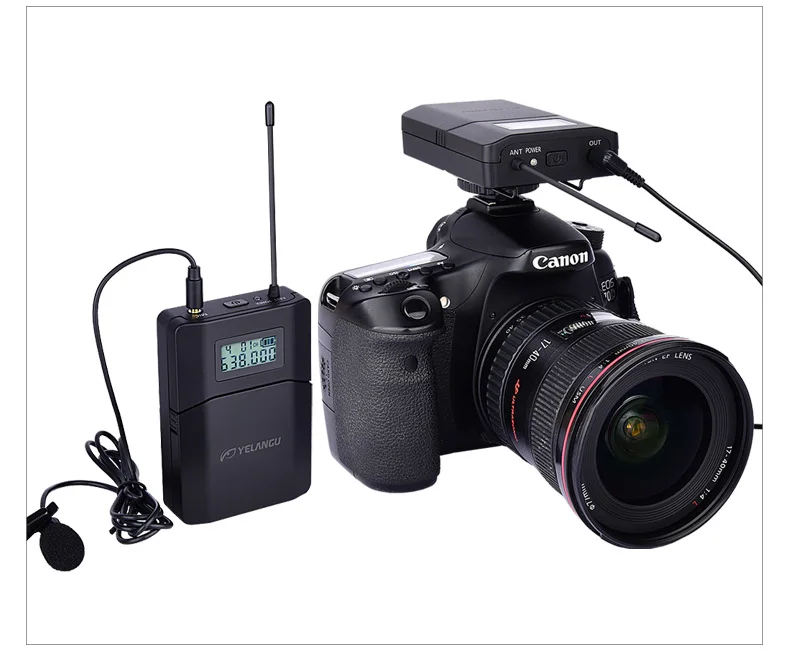 648 638 мГц двойной UHF микрофон беспроводной SLR камера видео Микрофон 70 м Professional запись оборудования 1TX + 1RX для DSLR и смартфон