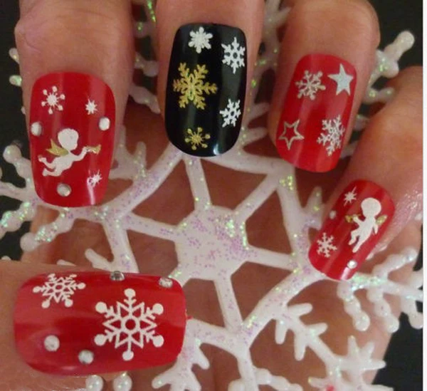 

Christmas Snowflakes Design 3D Nail Art Stickers Decals For Nail Tips Decoration DIY Decorations Fashion Nail Accessories